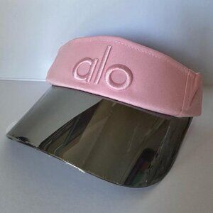 New ALO YOGA Hat Pink Logo Hat Sun Visor Hat UV Shield Adjustable Fit Hat